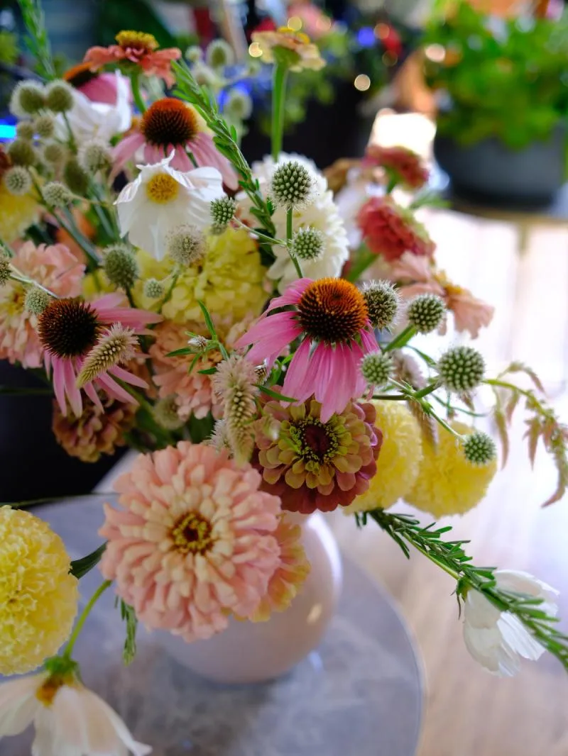 floral arrangement with local native flowers and texture